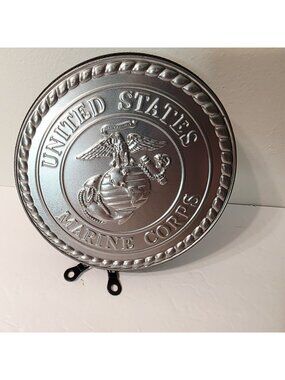 Vtg United States Marine Corps Tin Top CD/DVD Storage Carrying Case Holds 24
